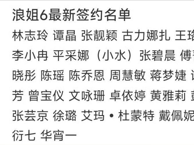 新澳门原料免费和浪姐成团名单与浪姐成团名单历届